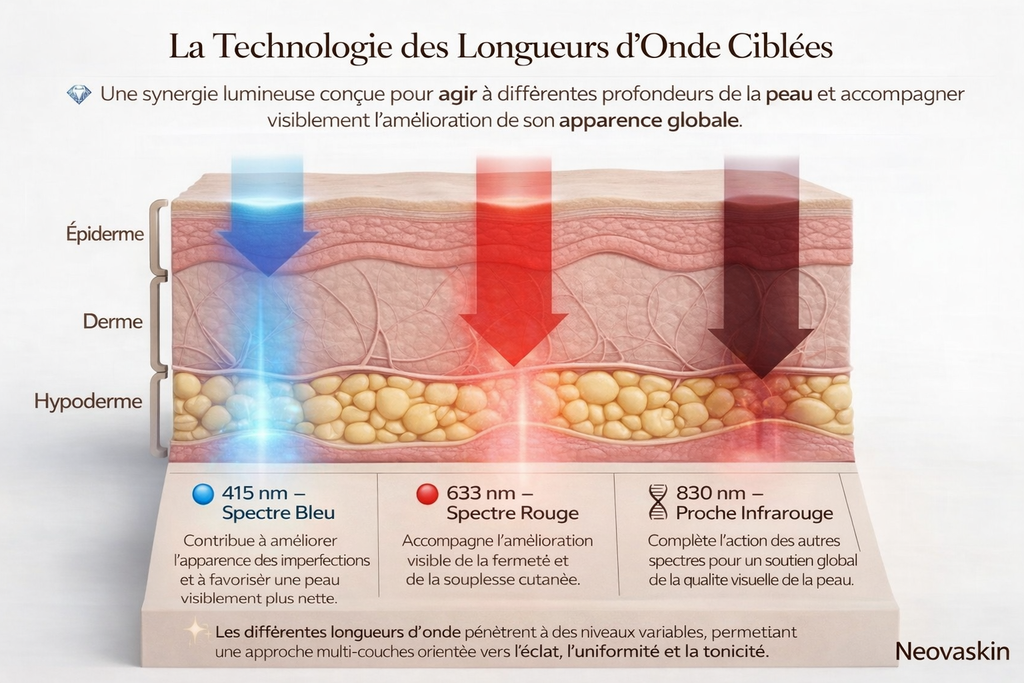 Résultat masque LED visage Neovaskin – peau lisse et rajeunie