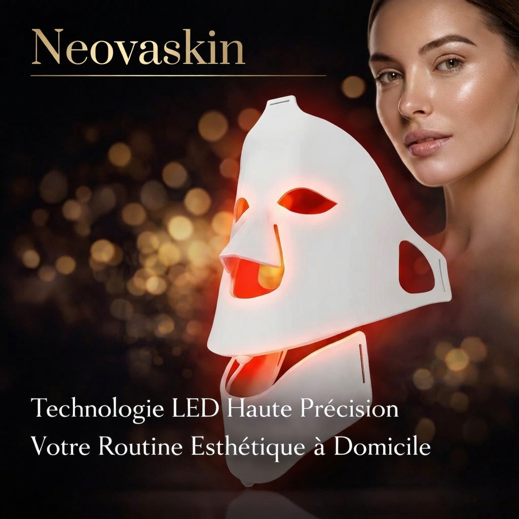 Masque LED visage 7 couleurs Neovaskin – luminothérapie anti-âge